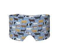 Ensemble de taureaux et de vaches, animaux de ferme, bovins, mammifères,Masque pour les yeux bloquant la lumière Cache-yeux et cache-oreilles pour le sommeil