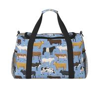 Ensemble de taureaux et de Vaches, Animaux de Ferme, bovins, mammifères,Sacs de Sport, Sacs de Voyage bandoulière pour Le Sport, Sacs de Voyage Grande capacité pour Femmes et Hommes