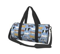 Ensemble de taureaux et de Vaches, Animaux de Ferme, mammifères bovins, Sac de Voyage de Grande capacité, Sac à Main Rond, Sac de Voyage de Sport, fourre-Tout, Sac de Fitness