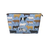 Ensemble de taureaux et de Vaches, Animaux de Ferme, mammifères bovins, Trousse de Maquillage Trousse à cosmétiques Trousse de Toilette de Voyage Portable Pochette de Toilette