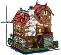 Ensemble de taverne médiévale, 2831 pièces, design charmant, avec boîte