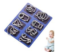 Ensemble De Teaser De Cerveau Logique De Puzzle en Métal - 8pack Metal Cerveau Teaser Puzzles Jouet, Anneau M-Etal I Q Puzzles Ring Toys, Jeux Difficiles pour La Fête Favor Kids Adults Challenge