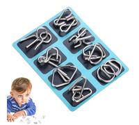 Ensemble De Teaser De Cerveau Logique De Puzzle en Métal - 8pack Metal Cerveau Teaser Puzzles Jouet, Anneau M-Etal I Q Puzzles Ring Toys, Jeux Difficiles pour La Fête Favor Kids Adults Challenge