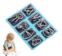 Ensemble De Teaser De Cerveau Logique De Puzzle en Métal - 8pack Metal Cerveau Teaser Puzzles Jouet, Anneau M-Etal I Q Puzzles Ring Toys, Jeux Difficiles pour La Fête Favor Kids Adults Challenge