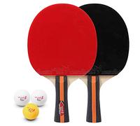 Ensemble de Tennis de Table pour 2 Joueurs, 2 Raquettes et 3 balles de qualité supérieure avec Sac de Protection pour Jouer à l'école, à la Maison, au Club de Sport, en Bois et en
