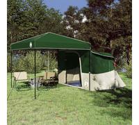Ensemble de tente de camping avec toit vert en taffetas et tissu 463 x 280 x 251 cm 2 pièces avec tente intérieure et auvent pour extérieur, camping, randonnée, festival, famille, respirante et