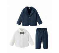 Ensemble de tenue de gentleman pour bébé garçon : chemise blanche, blazer kaki, pantalon à taille élastique. Convient pour les anniversaires, soirées, représentations, mariages, baby showers, 1er anni