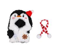 Ensemble de tenue de poupée pingouin adorable avec écharpe rouge et blanche et broche Accessoires pour décoration de poupée de 17 cm