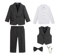 Ensemble de tenue tendance pour garçon avec motif rayé, gris foncé, 2-3 ans