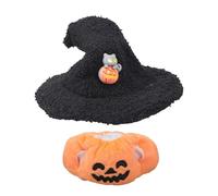 Ensemble de tenues d'Halloween pour poupées de 15 à 17 cm, chapeau de sorcière noir, chapeau de magicien et haut de citrouille pour costume d'Halloween de collectionneur