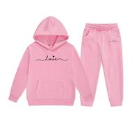 Ensemble de Tenues d'hiver pour Filles, Sweat à Capuche et Jogging en Polaire, vêtements Confortables et décontractés pour Enfants avec imprimé élégant, pour Les Tout-Petits et Les Adolescents