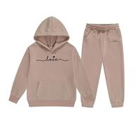 Ensemble de Tenues d'hiver pour Filles, Sweat à Capuche et Jogging en Polaire, vêtements Confortables et décontractés pour Enfants avec imprimé élégant, pour Les Tout-Petits et Les Adolescents