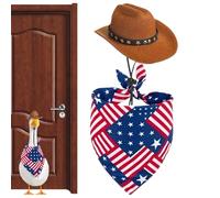 Ensemble de Tenues d'oies patriotiques, vêtements d'oies du 4 Juillet | Tenue pour Animaux de Drapeau de Chantier,Costume d'oeil de Vacances Mignon pour Accessoires de fête de Jardin décorations de