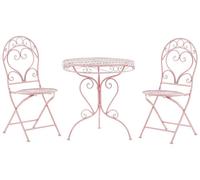 Ensemble de terrasse bistrot table et 2 chaises roses ALBINIA