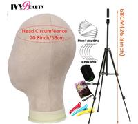 Ensemble De Tête De Perruque Avec Mini Trépied Réglable,Bloc De Toile Pour Le Visage,Tête De Mannequin Pour La Fabrication De Perruques Avec Épingles En T - Type Head With Tripod #D
