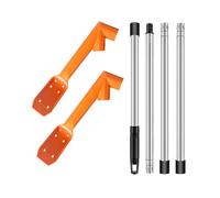 Ensemble de têtes de gouttière à tige d ' extension pour le | Assemblage multi-sections fileté, 2 fixations coudées, outil d ' entretien manuel des canaux de toit