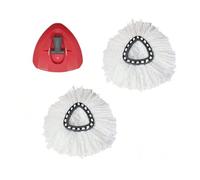 Ensemble De Têtes De Rechange, 1 Base De Balai Et 1 Brosse À Récurer, Compatible Avec O-Cedar, Compatible Avec Vileda EasyWring, Système À 1 Réservoir(2 mop and 1 base)