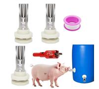 Ensemble de tétons de ferme - Mangeoire automatique anti-fuite pour de cheval, mangeoire pour tonneau, seau de ranch, porc, bétail, cheval, veau, chien