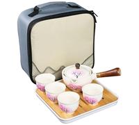 Ensemble de thé à thé, coffre à thé japonais en porcelaine avec protège-thé en rotation 360 et infuseur, ensemble de thé de voyage portable avec poignée anti-calde pour la maison, cadeau, style de bu