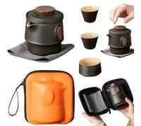 Ensemble de thé chinois, ensemble de théières portables en céramique avec passoir, anti-écume et non glissade Kung Fu Tea avec pack voyage parfait pour le voyage, chinois