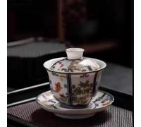 Ensemble de thé Gaiwan, Bol à thé Gaiwan Zen en porcelaine blanche chinoise de 200 ml, soupière à thé, théière