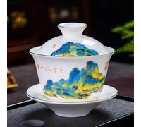 Ensemble de thé Gaiwan, Tasse à thé chinoise Gaiwan 150 ml, bol à thé en céramique fait à la main, service à thé ménager