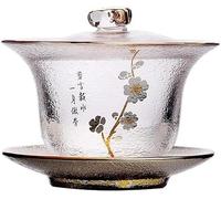 Ensemble de thé Gaiwan, Tasse à thé Gaiwan en verre transparent de 200 ml avec couvercle