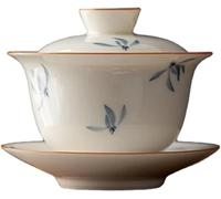 Ensemble de thé Gaiwan, Théière en porcelaine blanche Gaiwan en céramique de 165 ml