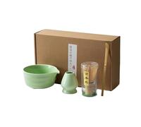 Ensemble De Thé Matcha 4/5/6 Pièces, Fouet En Bambou, Cuillère À Café, Bol En Céramique, Ensembles De Thé Traditionnels, Outils De Préparation Du Thé For La Maison, Accessoires(4PCS Light green)