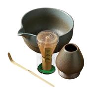 Ensemble de thé matcha japonais | Fouet à matcha - Kit de matcha pour amateurs de matcha de cérémonie, bol à matcha avec bec, fouet à matcha, cuillère et support pour fouet