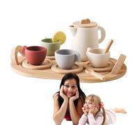 Ensemble De Thé Pour Tout-petit - Set Set Kids | TEAT PARTY SETS | Player De Prétendent En Bois Princess Food Time Toy | Lave-vaisselle Kit D'activité Intérieure Riche Et Coloré Pour Les Cadeaux D'ann