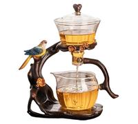 Ensemble de thé semi-automatique Peosaard, théière magnétique en verre borosilicate élevé avec infuseur, 300 ml + 460 ml de théière magique, 7.8x4.9x10.4 Ensemble de thé Kung Fu pour