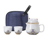 Ensemble de théière avec passoire à thé, ensemble de théière en céramique - Ensemble de portable de tasses à thé en céramique Cat,Service à en porcelaine, tasses à résistantes