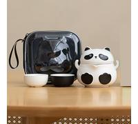 Ensemble de théière for adulte, coffret cadeau avec infuseur à thé, sac portable en céramique, la maison, l'extérieur, les pique-niques, l'hôtel, le bureau(White)