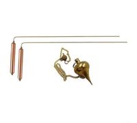 Ensemble de tiges de divination en cuivre avec pendule pour détection d'eau et de métaux dorés et outil de géobiologie de chasse au trésor, finition or rose (B)