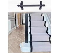 Ensemble de tiges d'escalier réglables en laiton poli avec support de support noir pour hôtel, cinéma, matériel tubulaire sécurisé (70 cm)
