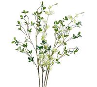 Ensemble de tiges d'eucalyptus artificielles et de saule des neiges, fleurs artificielles à longue tige pour grand vase, branches d'eucalyptus artificielles pour décoration de printemps pour la maison