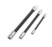 Ensemble de tiges d'extension flexibles longues et flexibles 1/4", 3/8", 1/2", adaptateur chromé, 45 douilles à cliquet en acier pour barres pour tournevis plaqué et perceuse électrique