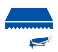 Ensemble de tissu pare-soleil rétractable - 280 g - 100 % polyester - Pour terrasse, jardin - Solution durable - Protection UV 4 x 1 m - Facile à installer - Bleu