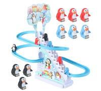Ensemble De Toboggans Pingouin - Jouet De Course De Montagnes Russes, Piste Musicale LED, Jeu Interactif pour, Divertissement Familial, Cadeau d'anniversaire pour Garçons Et Filles, Activité É