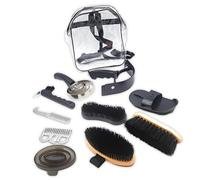 Ensemble de toilettage équin de routine pour propriétaires de grange, outils de brosse multi-pièces, d ' entretien du pelage, aide à la préparation de l ' équitation, service quotidien stable, de