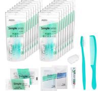 Ensemble De Toilette De Voyage Avec Brosse À Dents,Dentifrice,Peigne,Shampoing,Gel Douche,Bonnet De Bain Et Savon Pour L'hôtel,Le Camping Et Les Voyages(Ensemble De 12)