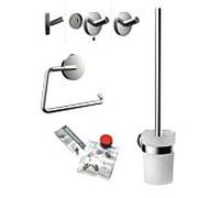 Emco WC set 439800100 chromé , support papier, garniture de toilette , crochet et kit adhésif