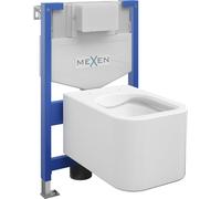 Ensemble de toilettes encastrées Mexen cadre Felix XS-F, blanc