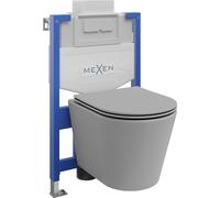 Ensemble de toilettes encastrées Mexen Felix XS-U Rico, gris clair mat