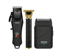 Ensemble de tondeuse à cheveux électrique pour hommes, tondeuse à cheveux sans fil rechargeable silencieuse avec plusieurs guides, tondeuse à poils de nez, cape de barbier, kit de toilettage multifonc