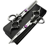 Ensemble de tondeuse à cheveux professionnelle de 6/7 / 8/9 pouces, tondeuse à cheveux tranchante en acier inoxydable, ciseaux spéciaux pour coiffeurs (6 pouces 2 pièces-C)