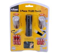 Ensemble De Torches En Aluminium Rolson 61760 3 Pièces 9 LED