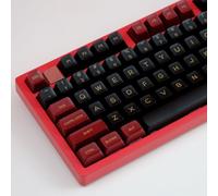 Ensemble De Touches PBT Bicolores Vintage, Plus De 140 Touches/Profil SA/Doubleshot Keycaps pour Clavier Mécanique Personnalisé(Red and Black)