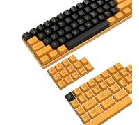 Ensemble de Touches PBT Cherry Profile Double Shot pour claviers mécaniques ANSI. Prend en Charge Les commutateurs Cherry/Gateron/Kailh/Akko MX. Touches Uniquement-Noir Jaune (150 Touches)